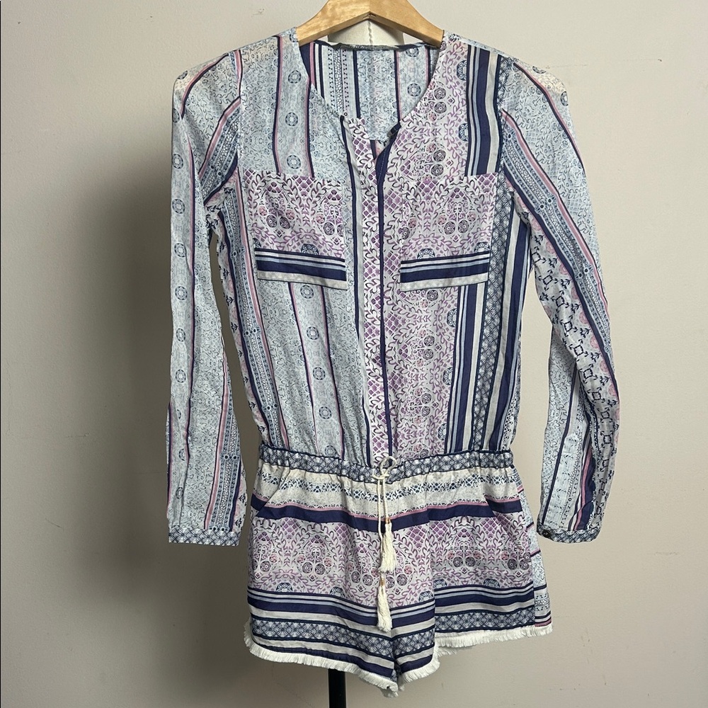 Twelfth Street by Cynthia Vincent Cotton Silk Blend Lightweight Romper size S